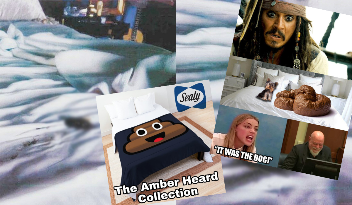 Kłótnia Amber Heard i Johnnego Deppa o to, czy klocka w pościeli zostawił pies czy Amber, gęsto obrodziła w memy