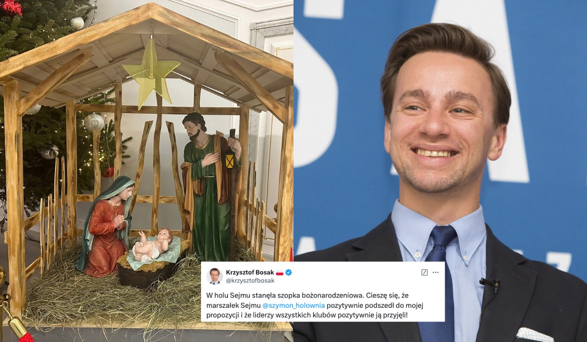 Bosak poprosił o szopkę bożonarodzeniową w Sejmie, Hołownia się przychylił i jest