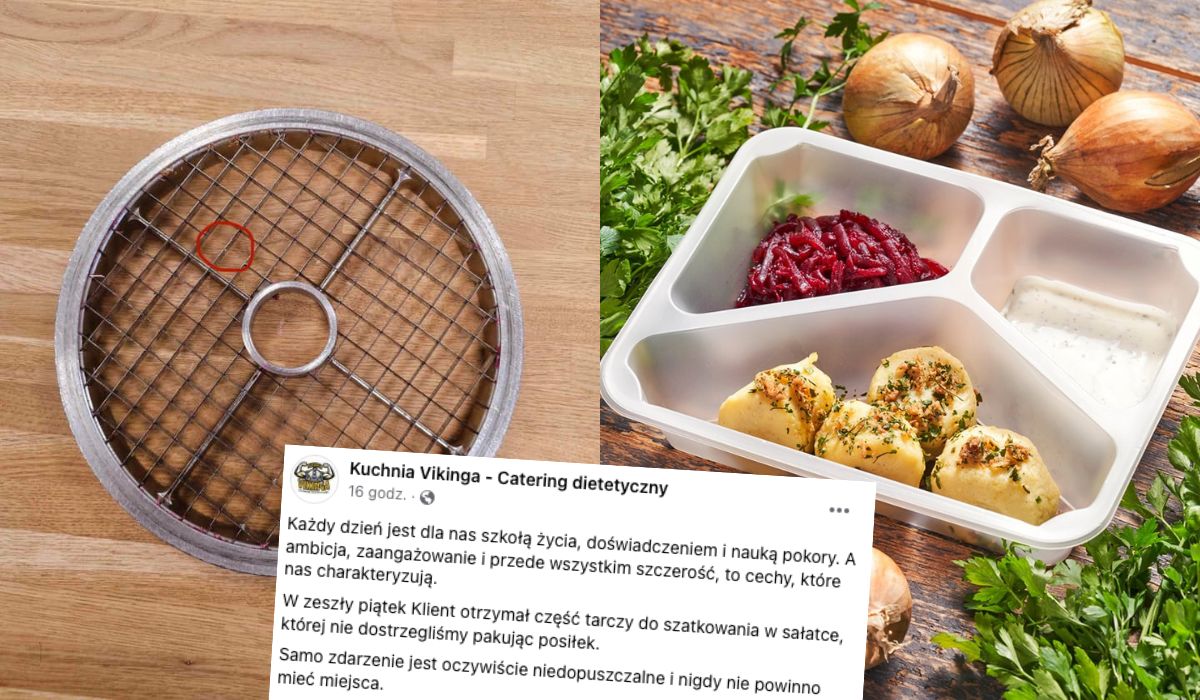 Klient Kuchni Vikinga dostał sałatkę z metalowym elementem maszyny, usiłował szantażować firmę