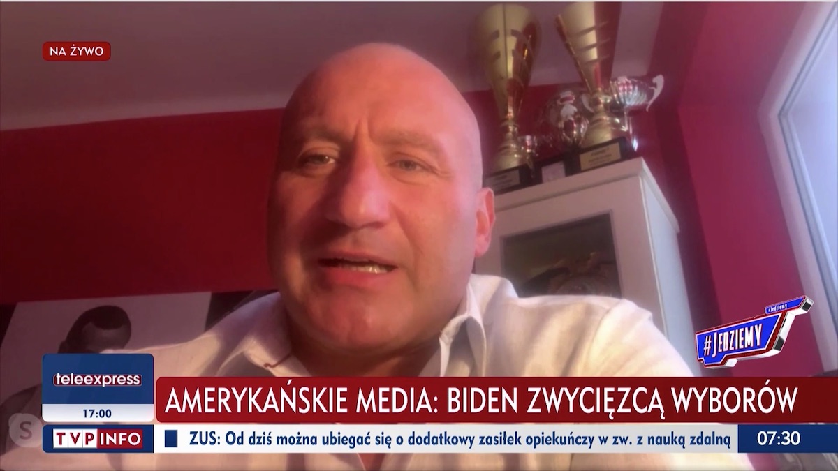 Marcin Najman jako ekspert TVP diagnozuje wybory w USA i idzie mu gorzej niż w stójce