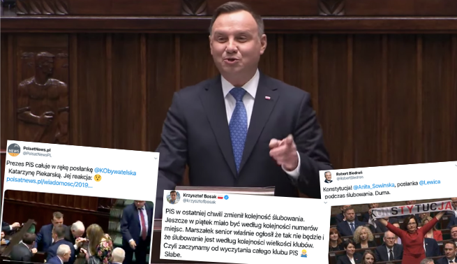 Duda na pierwszym posiedzeniu Sejmu: "ryba psuje się od głowy. Głowa jest tutaj"