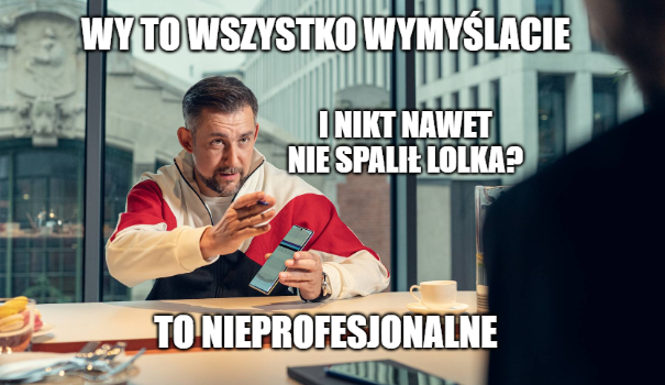 Wojtek Sokół śmieszkuje z robienia reklam w nowej reklamie Samusunga