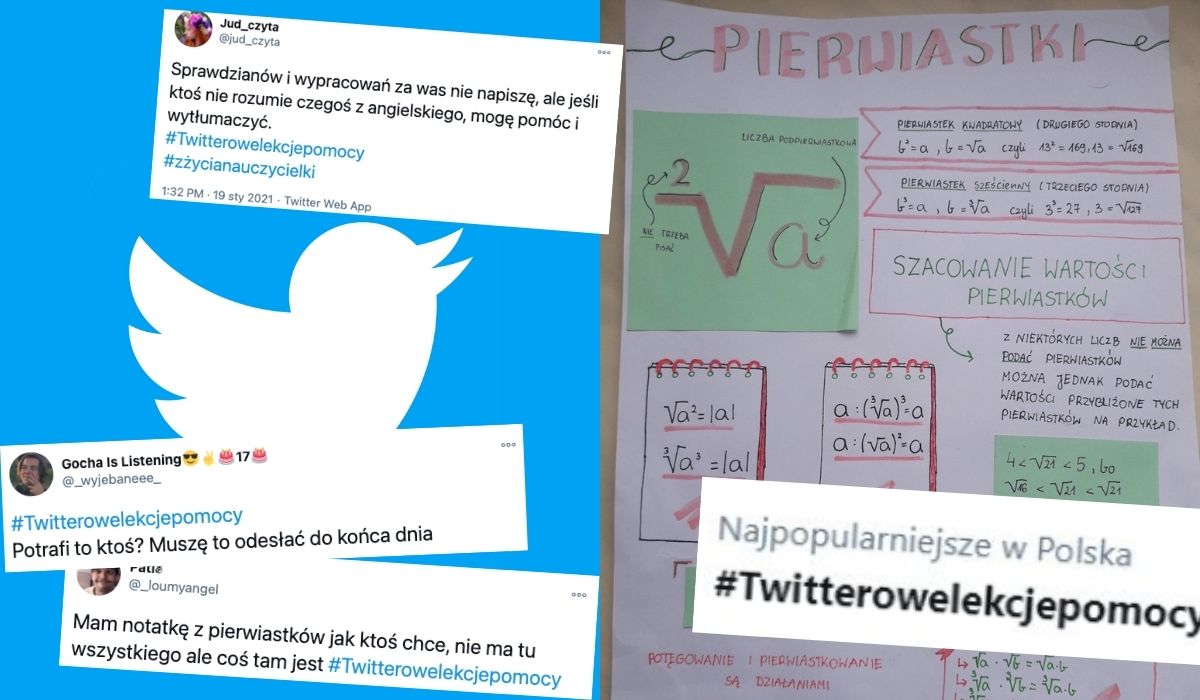 Nagle ruszyły "Twitterowe Lekcje Pomocy" w których chodzi o to, żeby dawać minikorepetycje