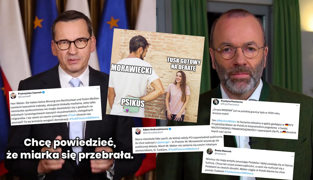 Premier chce debaty, ale z niemieckim politykiem Manfredem Weberem