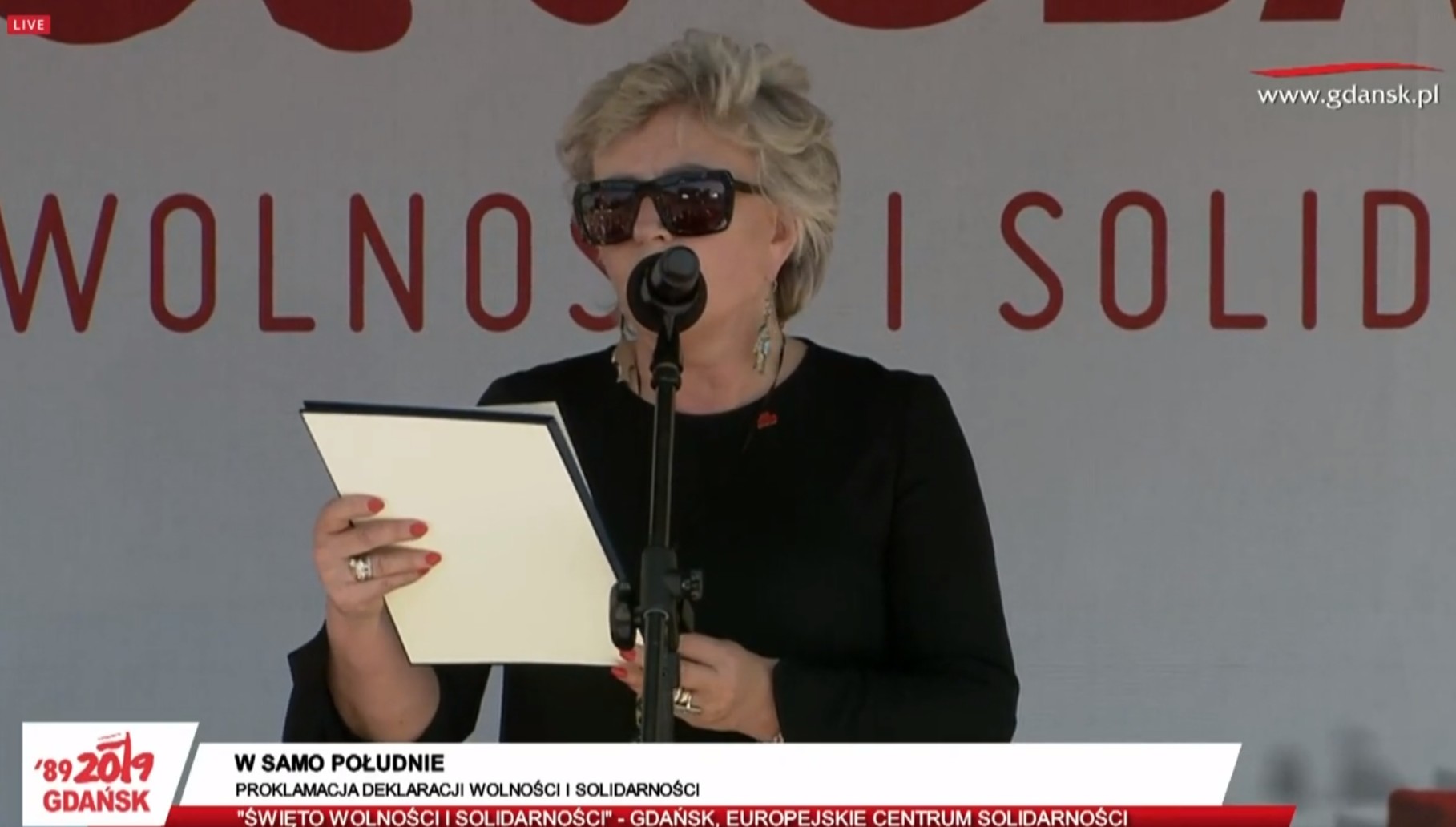 Krystyna Janda w Gdańsku: chcemy demokracji bez sporów pełnych nienawiści