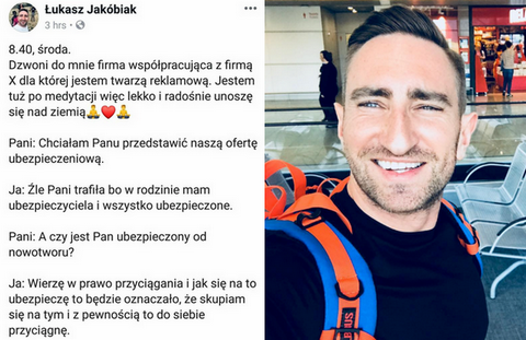 Łukasz Jakóbiak nie chce się ubezpieczyć od nowotworu, bo to przyciąga nowotwory