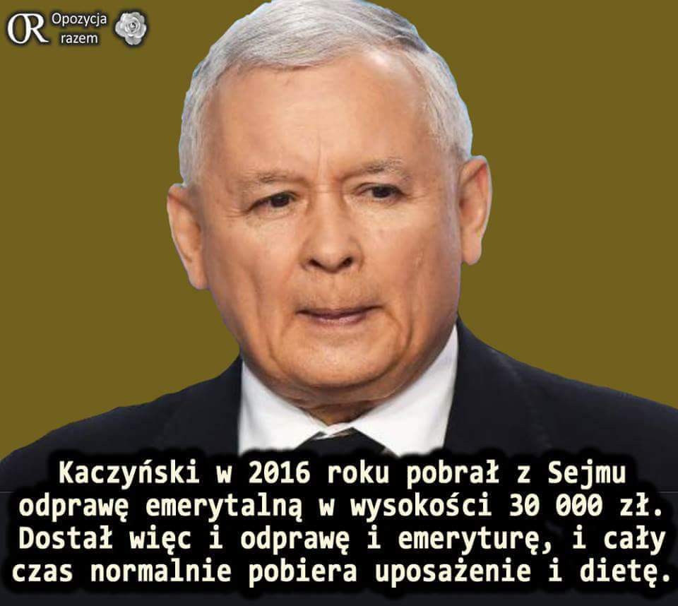 Sok z Buraka (PO): "Kaczyński pobrał z Sejmu 30 000 zł odprawy emerytalnej" 