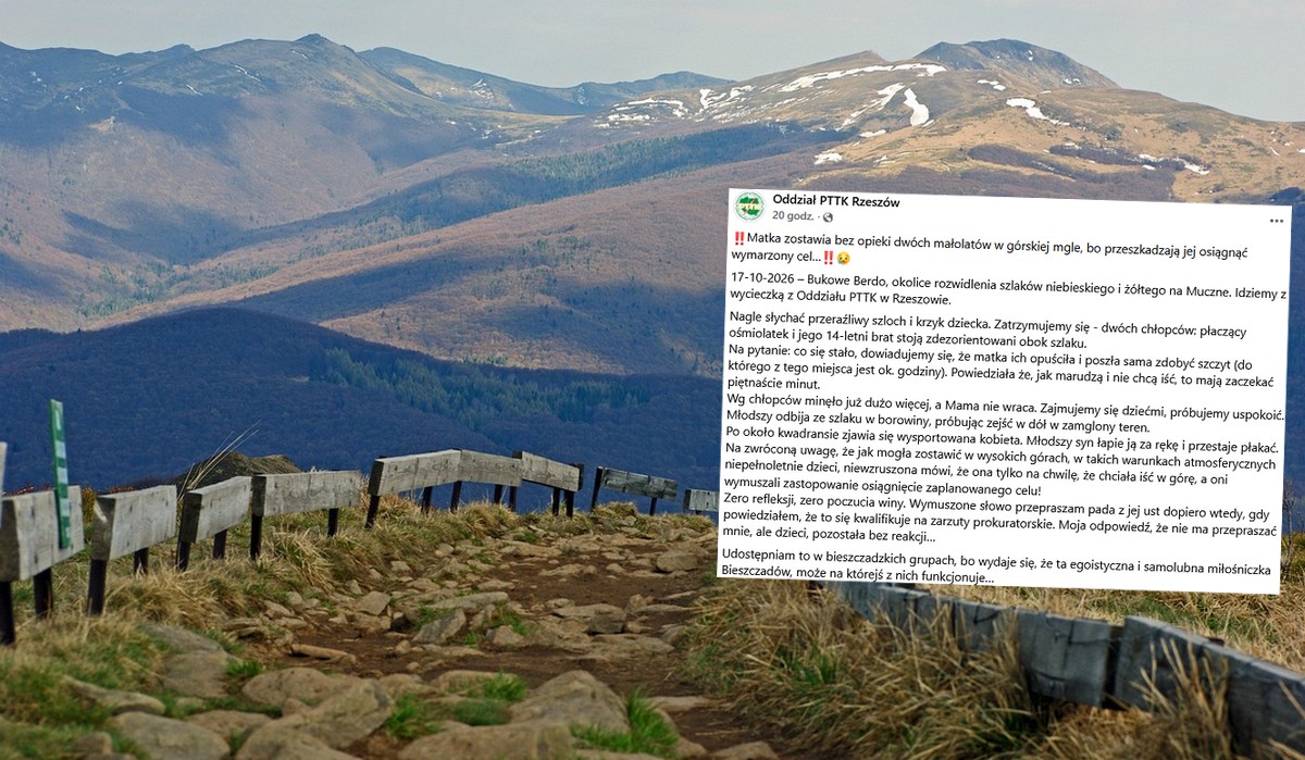 Podkarpackie: matka pozostawiła dwoje dzieci na szlaku, bo oni marudzili, a ona chciała zdobyć szczyt