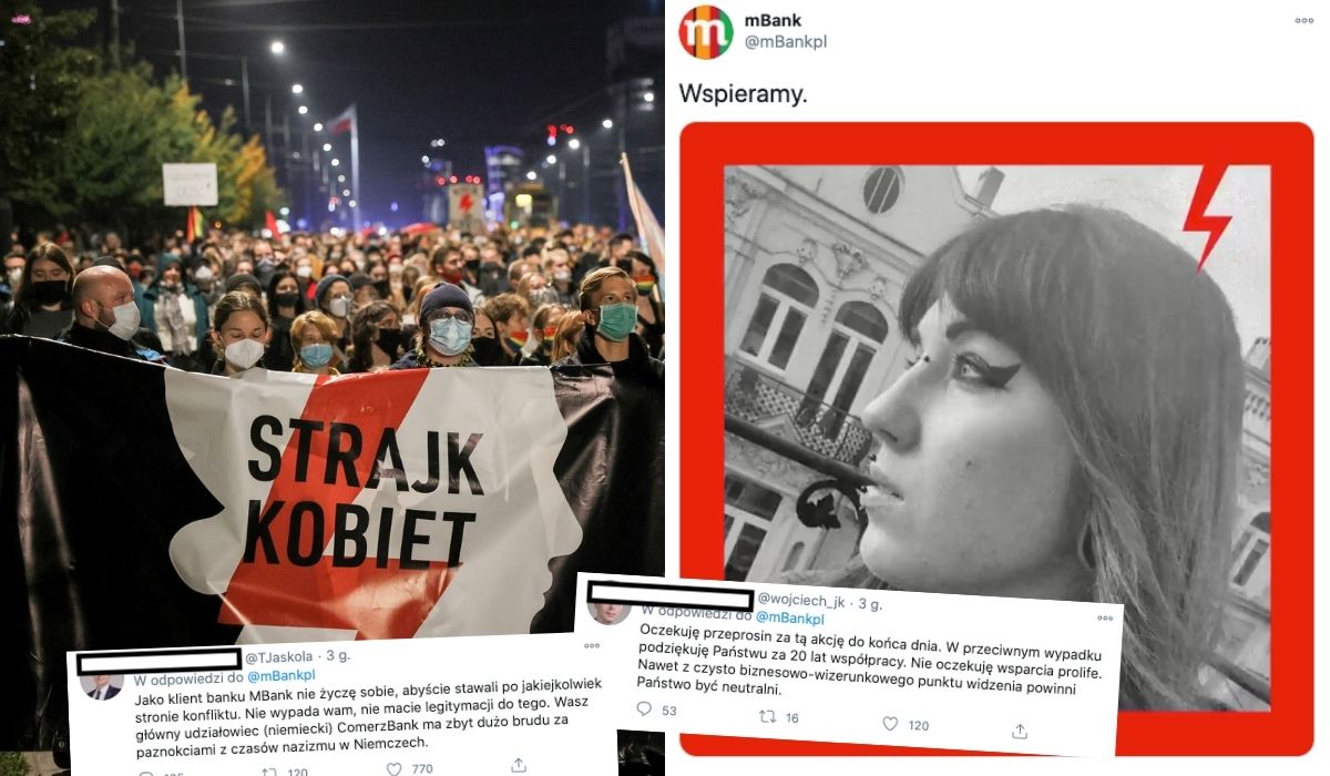 mBank wspiera protesty kobiet, konserwatywni klienci oburzeni