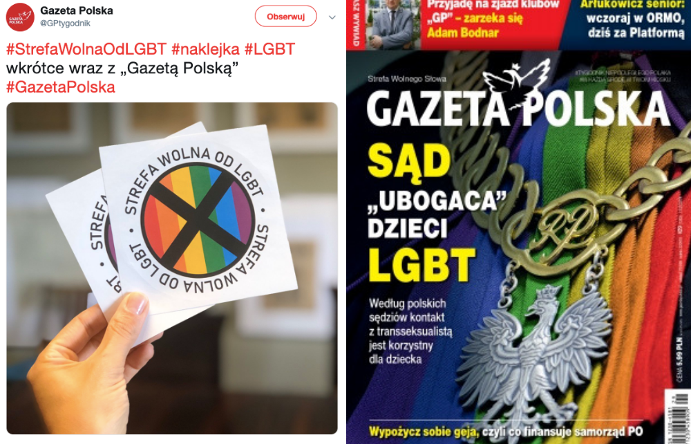"Gazeta Polska" dołączy do nowego numeru naklejkę "Strefa wolna od LGBT"