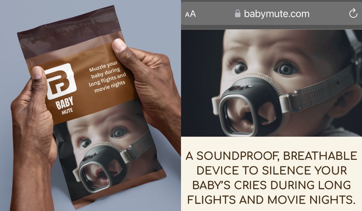 "Wyciszacz niemowląt", który wywołał żywą dyskusję, okazał się żartem amerykańskiego komika