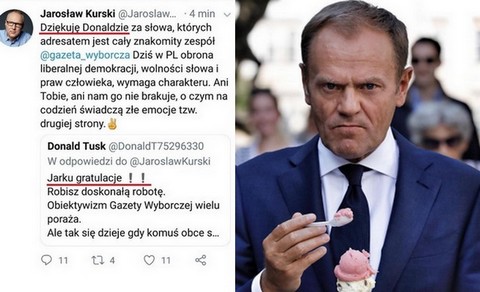Kurski nabrał się na fejkowy tweet Tuska. "Dziękuję Donaldzie"