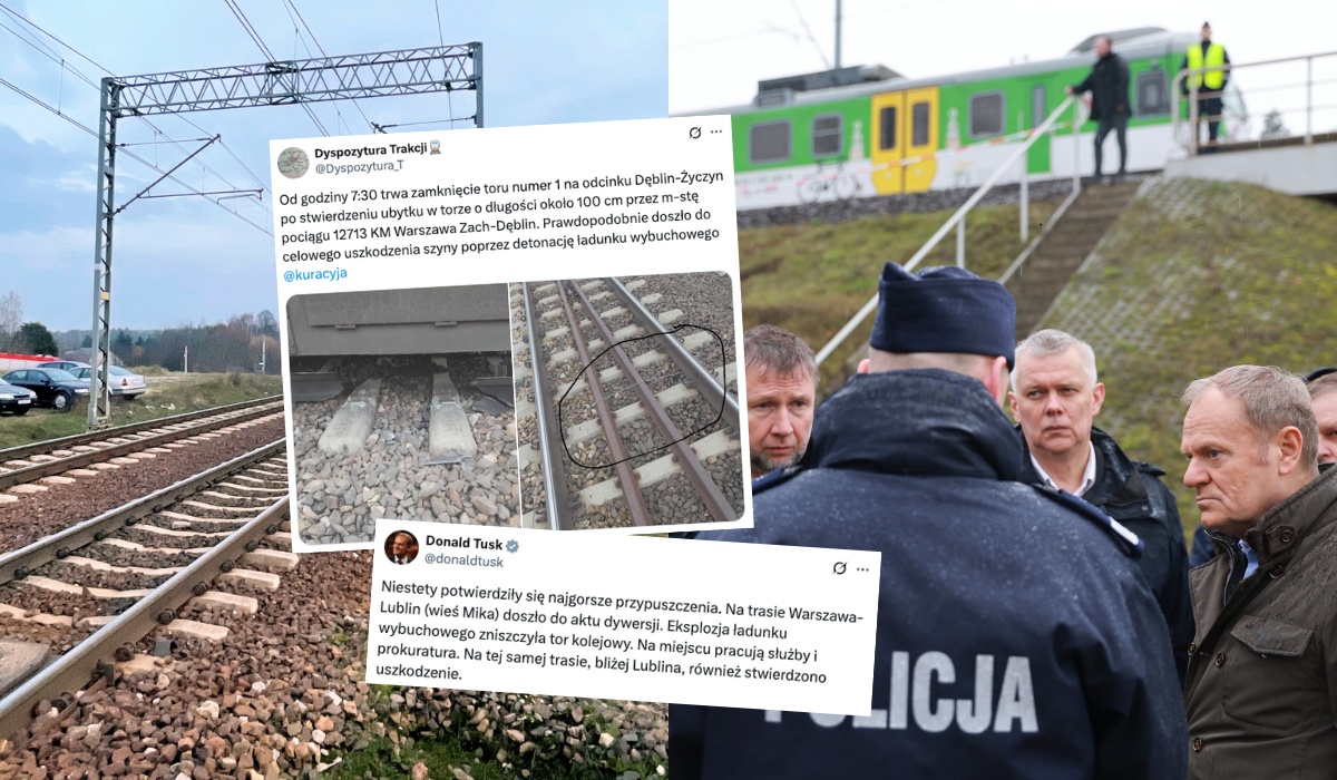Premier potwierdza, że zniszczone tory kolejowe to akt dywersji