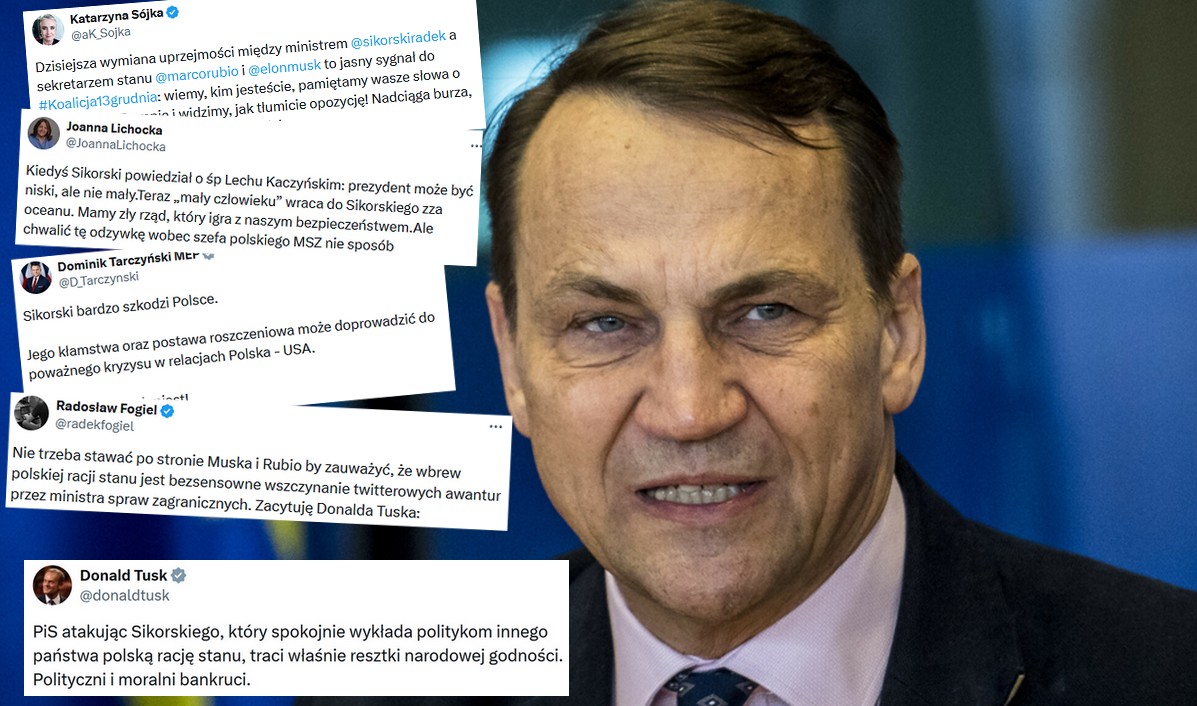 Tusk staje w obronie Sikorskiego i nazywa polityków PiS "politycznymi i moralnymi bankrutami"