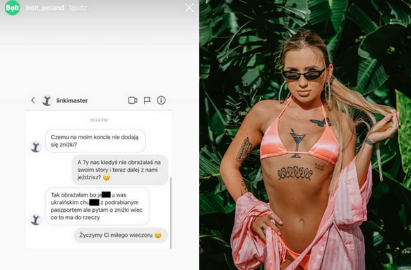 Bolt promuje się ujawniając rozmowę z Martą Linkiewicz: "j**ie u was ukraińskim ch**em"