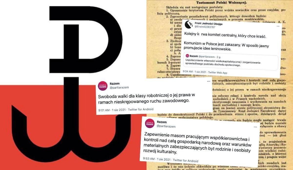 Jak co roku 1 sierpnia Razem cytuje Testament Polski Walczącej i irytuje liberałów, którzy myślą, że to komunizm