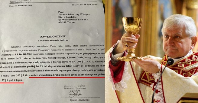 Prokuratura odmówiła wszczęcia postępowania w sprawie biskupa Janiaka