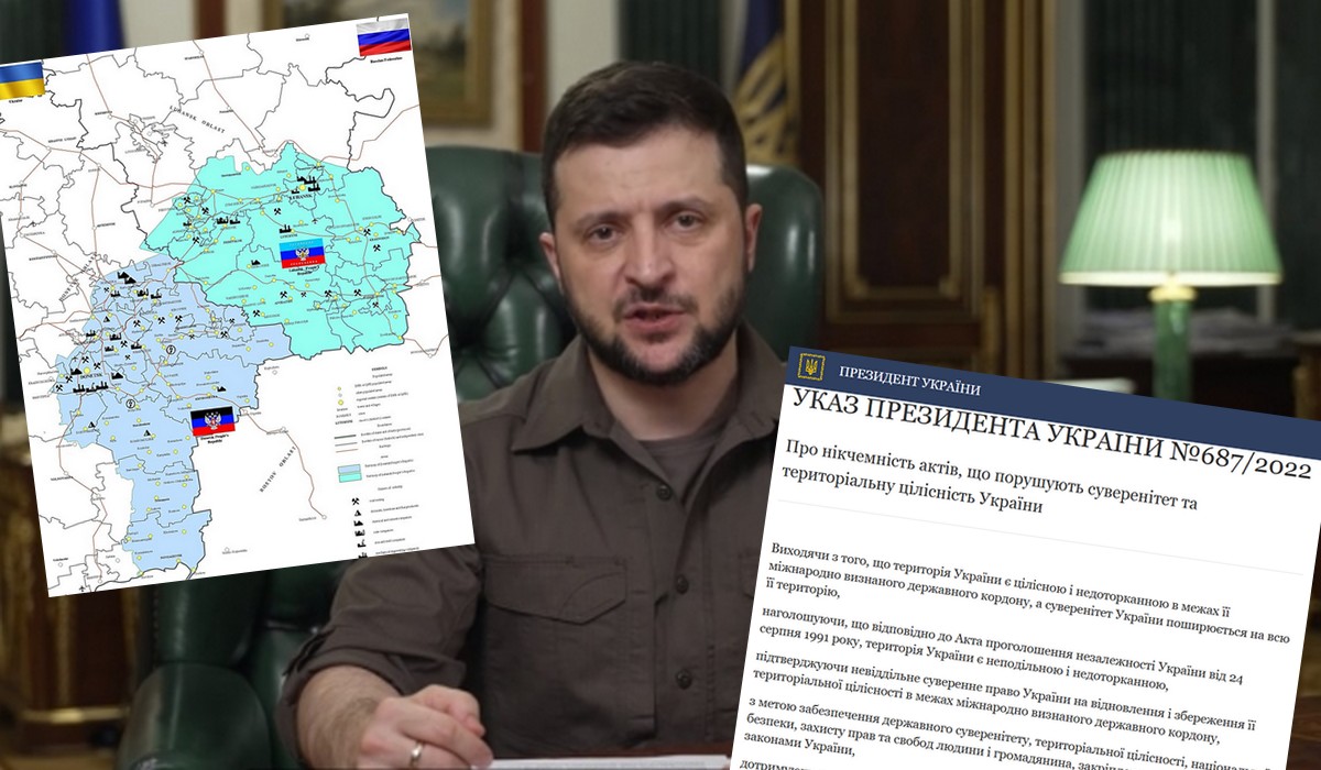 Zełenski odpowiedział na dekret Putina o zajęciu terytorium Ukrainy swoim dekretem, unieważniającym dekret Putina