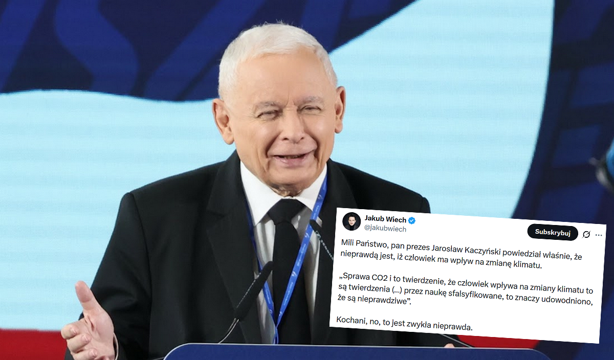 Prezes Kaczyński ogłosił, że człowiek i emisje CO2 nie mają wpływu na zmiany klimatu