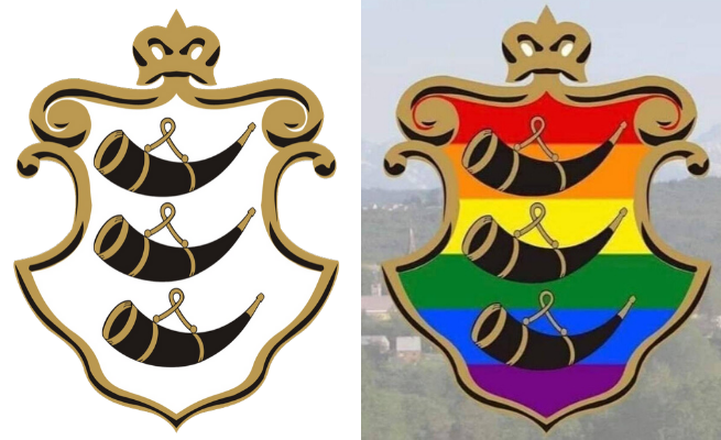 Jordanów: burmistrz zrobił aferę, bo nastolatek zrobił tęczowy herb miasta, interweniowała policja