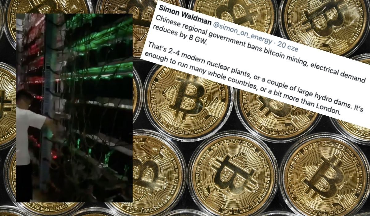 Chińska prowincja zakazała kopania bitcoinów. Zapotrzebowanie na prąd spadło o "4 elektrownie Turów"
