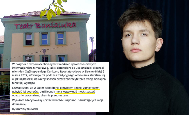 Juror konkursu dla aktorów jakby przeprasza: zostałem opacznie zrozumiany