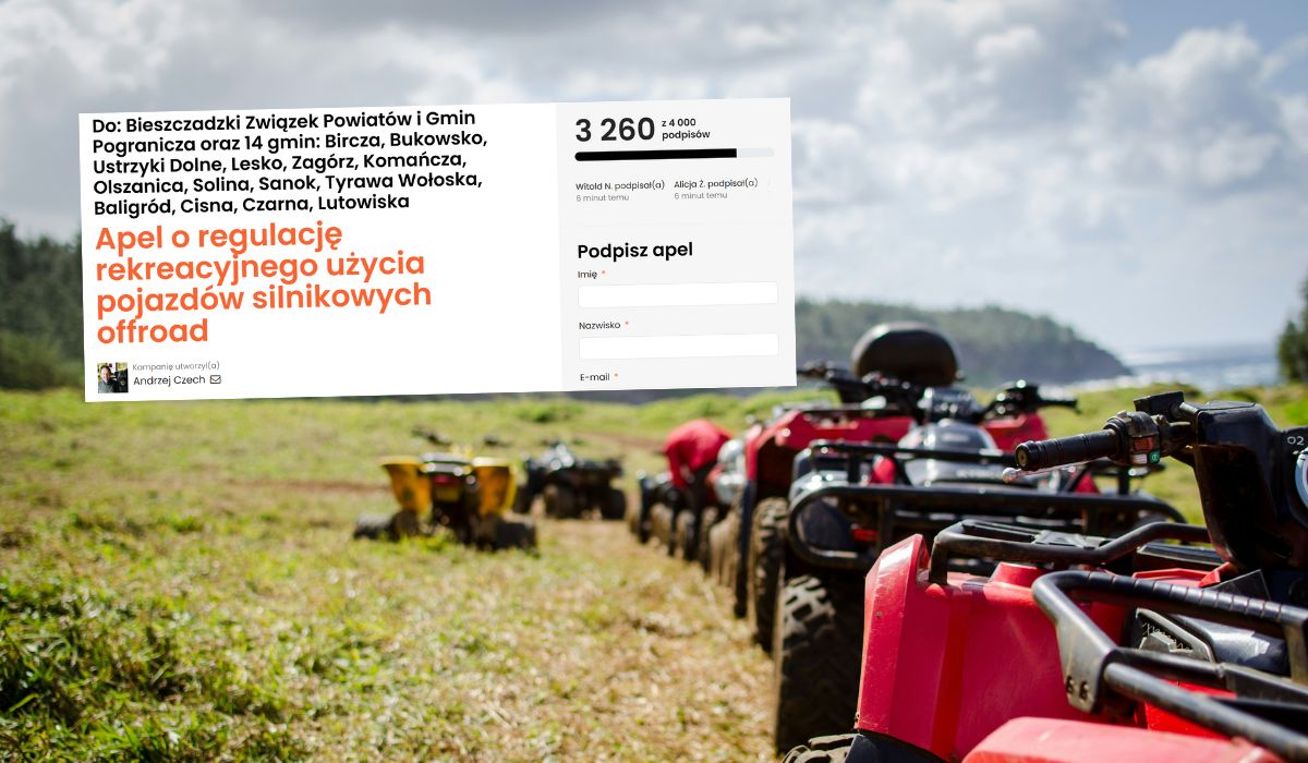 Ruszyła petycja mająca doprowadzić do poskromienia quadów w Bieszczadach, bo bezlitośnie niszczą przyrodę