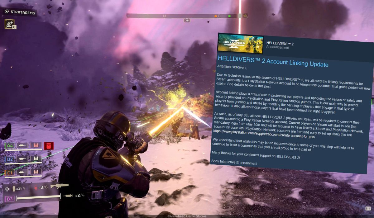 Sony zmusza graczy Helldivers II do zakładania kont na Playstation, nawet jeżeli grają na PC