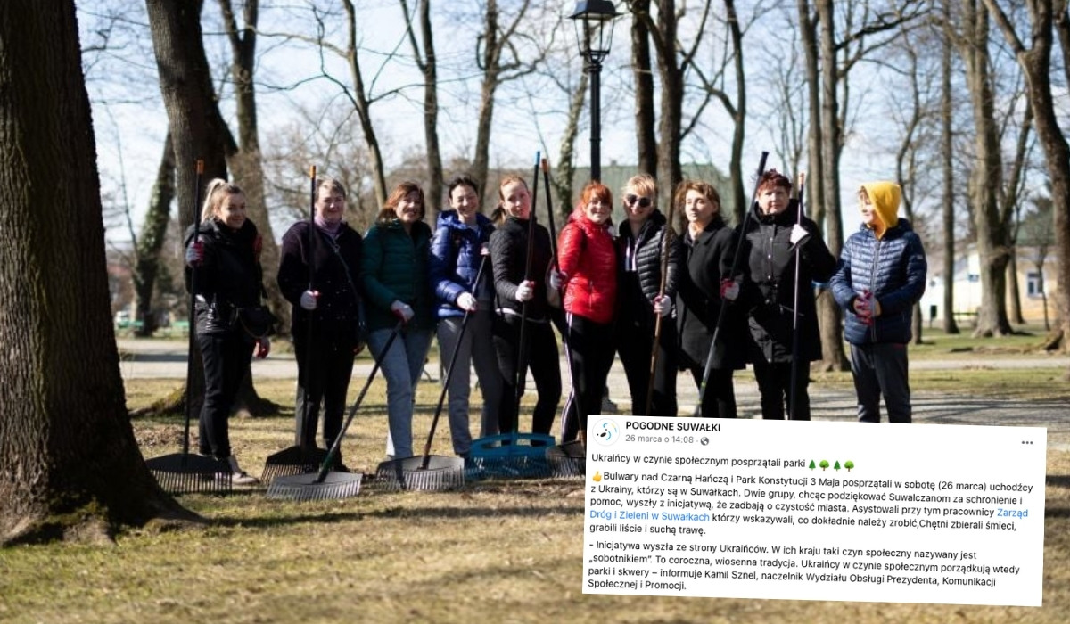 Suwałki: uchodźcy chcieli podziękować mieszkańcom za pomoc, więc posprzątali park i bulwary