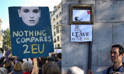 Najlepsze plakaty z weekendowej manifestacji przeciw Brexitowi
