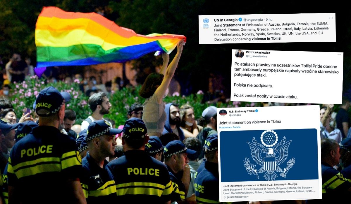 Polska nie widzi powodu, żeby potępić atak na marsz LGBT w Gruzji, chociaż 18 innych krajów widzi