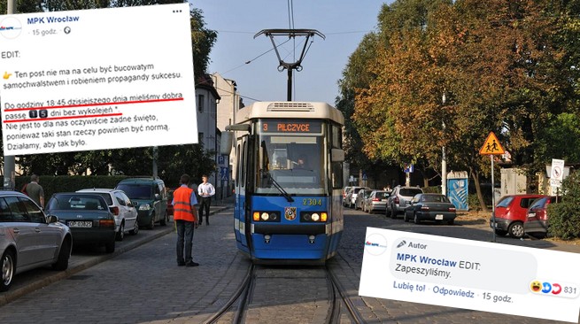 Wrocław pochwalił się 15 dniami bez wykolejenia i doszło do wykolejenia