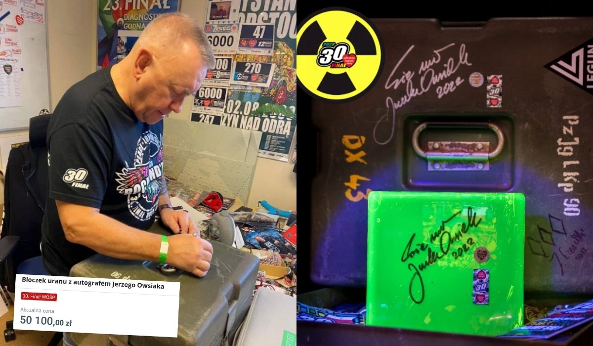 WOŚP: można wylicytować bloczek uranu z autografem Owsiaka w nawiązaniu do pasty, że sprzedaje uran Czeczenom