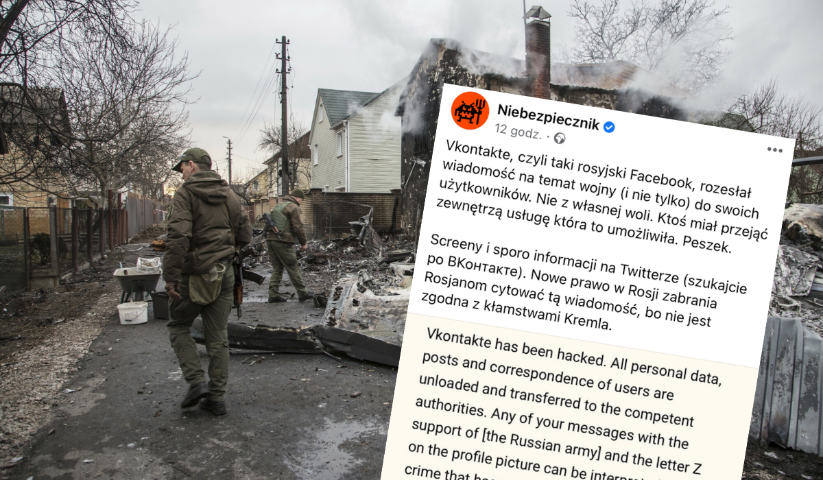 VKontakte wysłało wiadomość o wojnie w Ukrainie do 12 milionów Rosjan