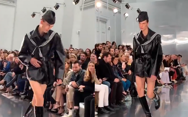 Wściekły marsz modela na Paris Fashion Week stał się memem weekendu