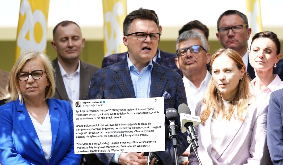 Hołownia prosi o spokój w swojej partii, boi się, że walka o władzę rozerwie ją od środka