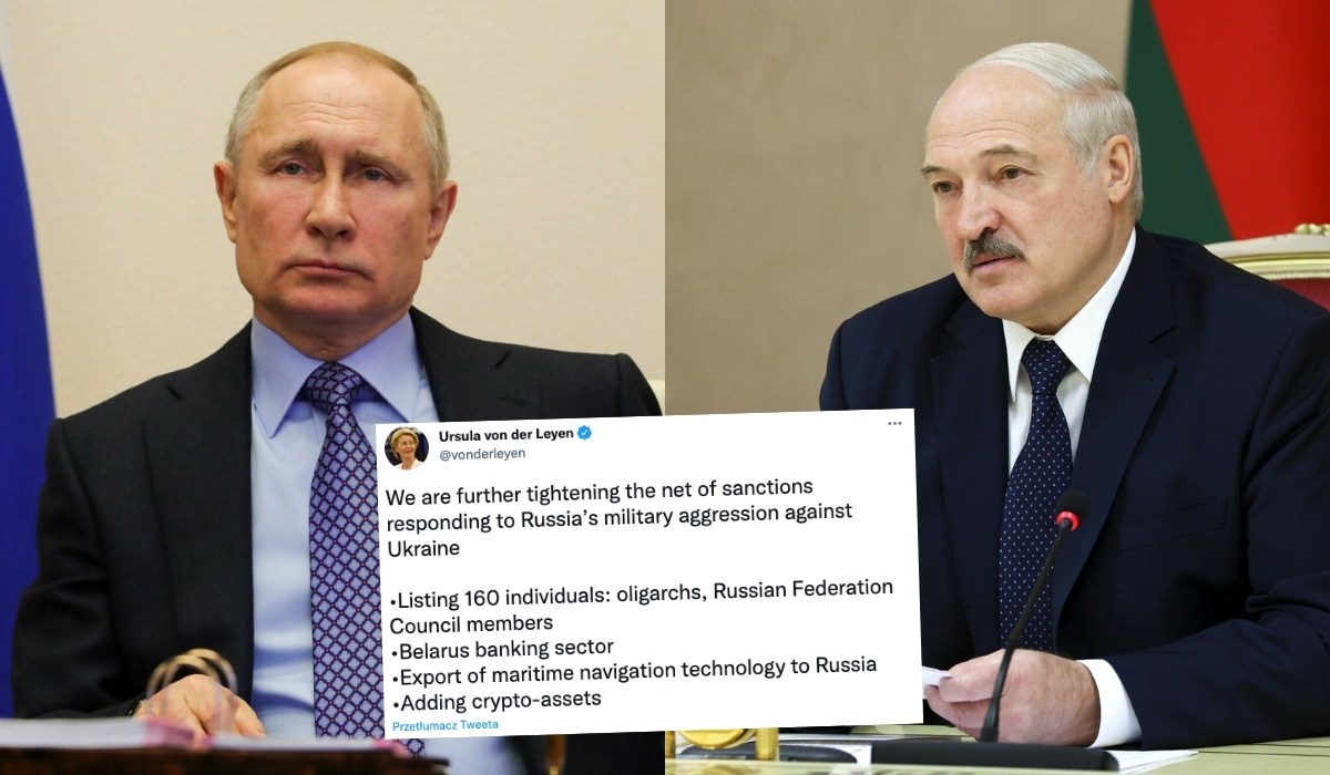 Komisja Europejska zatwierdziła czwarty pakiet sankcji, dotkną 160 Rosjan i białoruskie banki 
