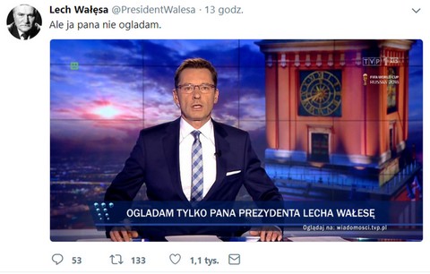Lech Wałęsa dał się nabrać na pasek TVP z generatora