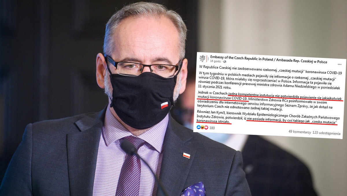 Nasz minister zdrowia mówi, że mamy "czeski wariant" wirusa, Czesi zaskoczeni