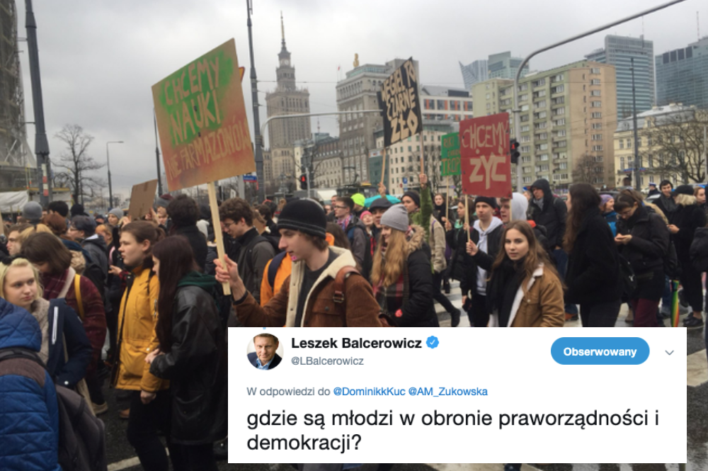 Balcerowicz o "wagarach dla klimatu": gdzie są młodzi w obronie praworządności i demokracji?