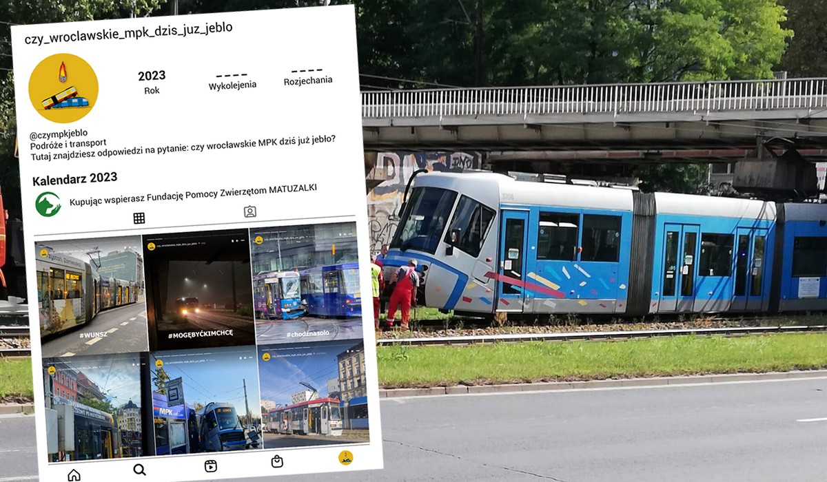 Powstał kalendarz z wykolejonymi wrocławskimi tramwajami, zakup wspomoże zwierzątka w potrzebie