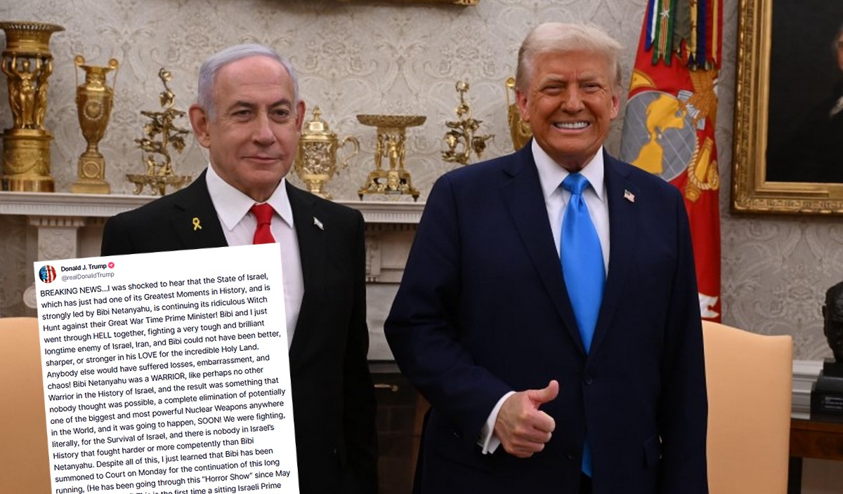 Trump domaga się przerwania procesu przeciw Netanjahu: "USA uratują Bibiego"