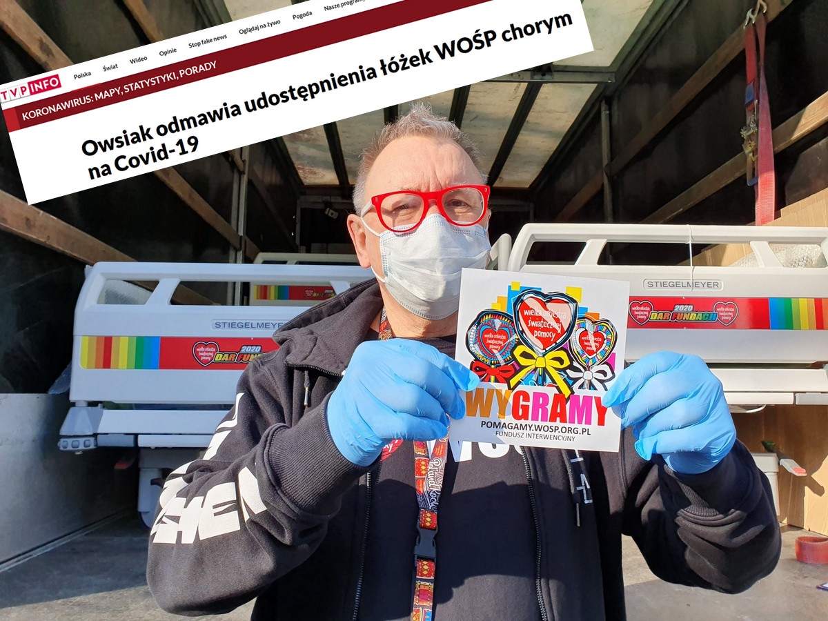 TVP narzeka, że Owsiak nie chce wyręczać państwa i "nie oddaje łóżek WOŚP"