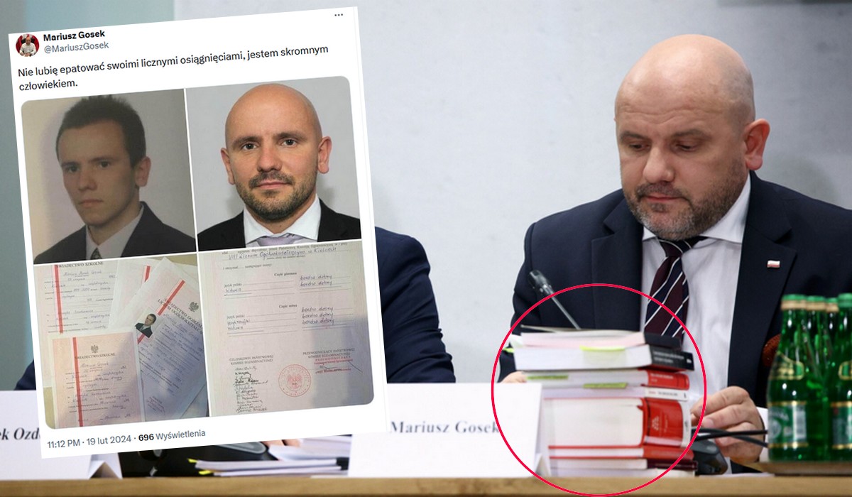 Poseł PiS chciał pochwalić się swoimi licznymi osiągnięciami, więc pokazał świadectwa z paskiem ze szkoły