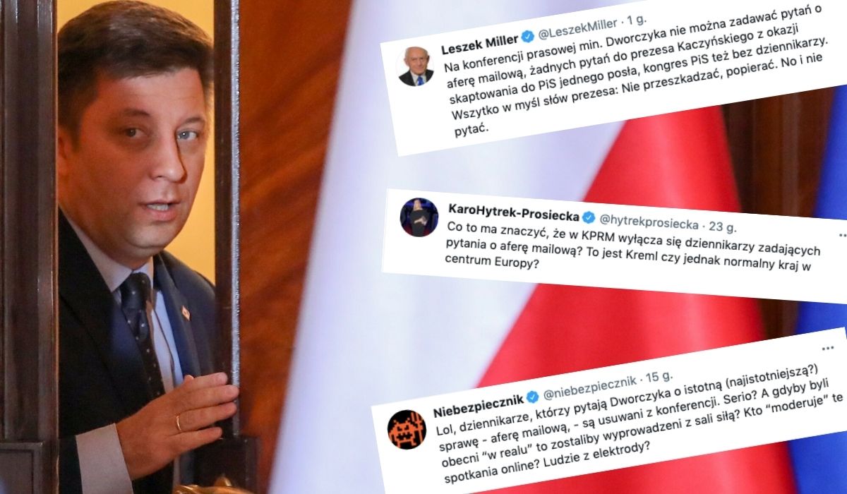 Dziennikarze na konferencji byli wyciszani, bo pytali o zhackowaną skrzynkę ministra Dworczyka