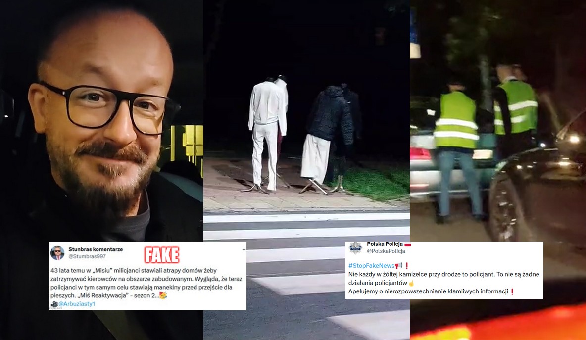 Polska Policja komentuje nagranie tiktokera i dementuje, że stawia manekiny przed przejściem dla pieszych