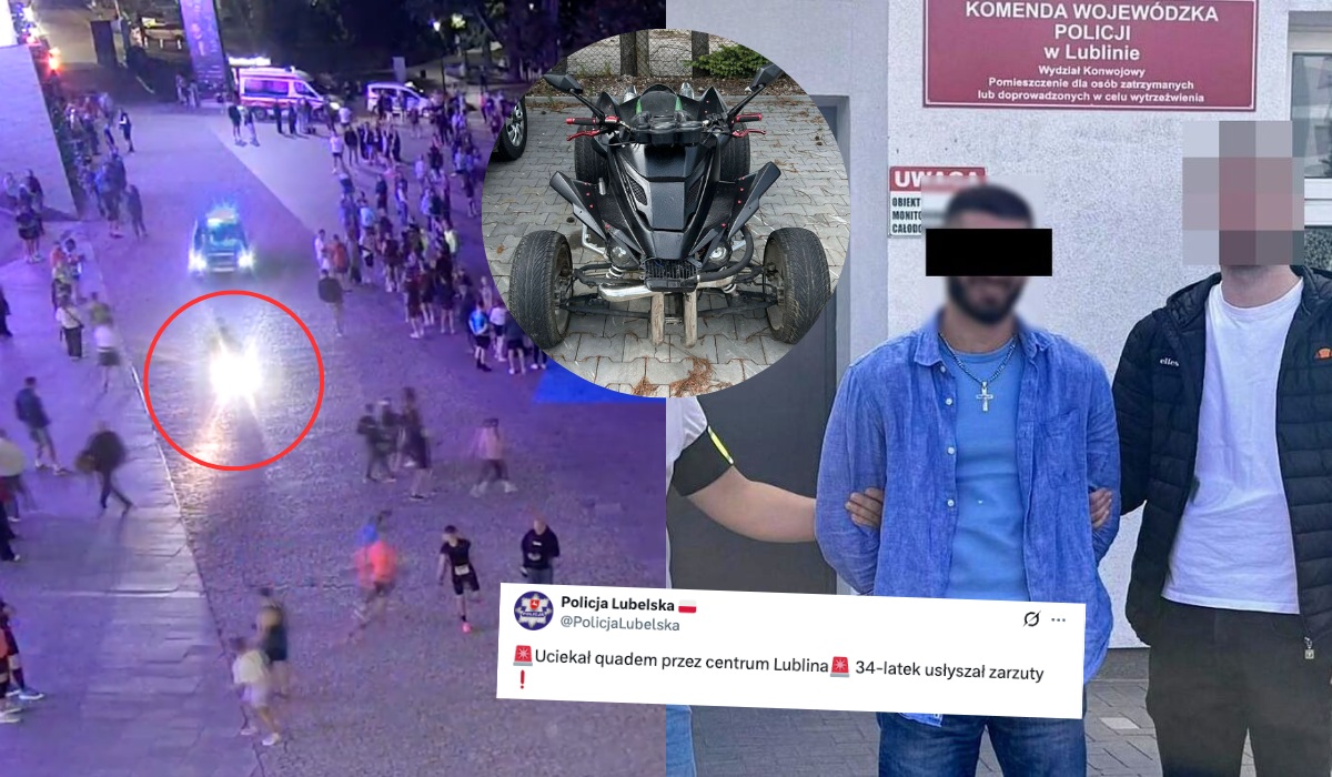 Lublin: Gruzin na quadzie urządził sobie GTA i ganiał się z policją po centrum miasta