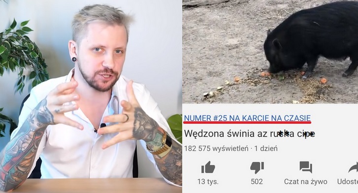 Człowiek Warga z kanału z Dvpy narzeka na mało zrozumiałe decyzje Youtube