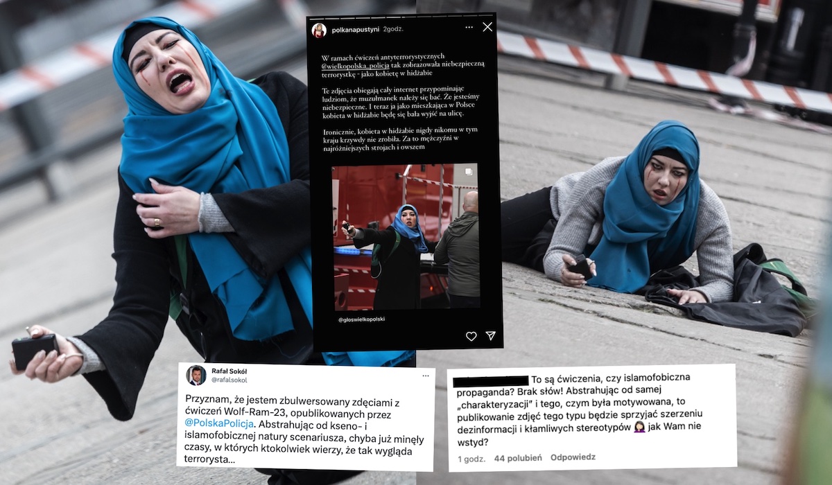 Policja pokazała zdjęcia ćwiczeń z "terrorystką" i wywołała pewne kontrowersje