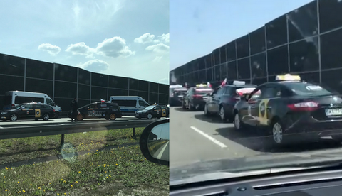 Kolejny protest taksówkarzy. Blokują wjazd do Warszawy